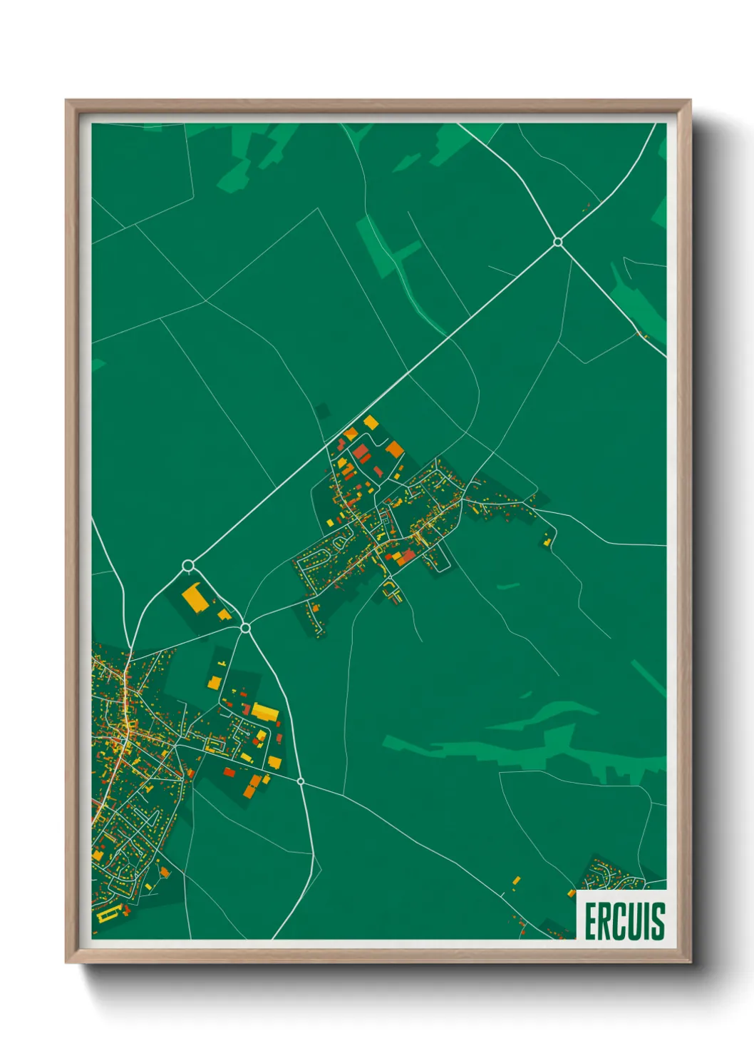 Une affiche de carte sur Ercuis
