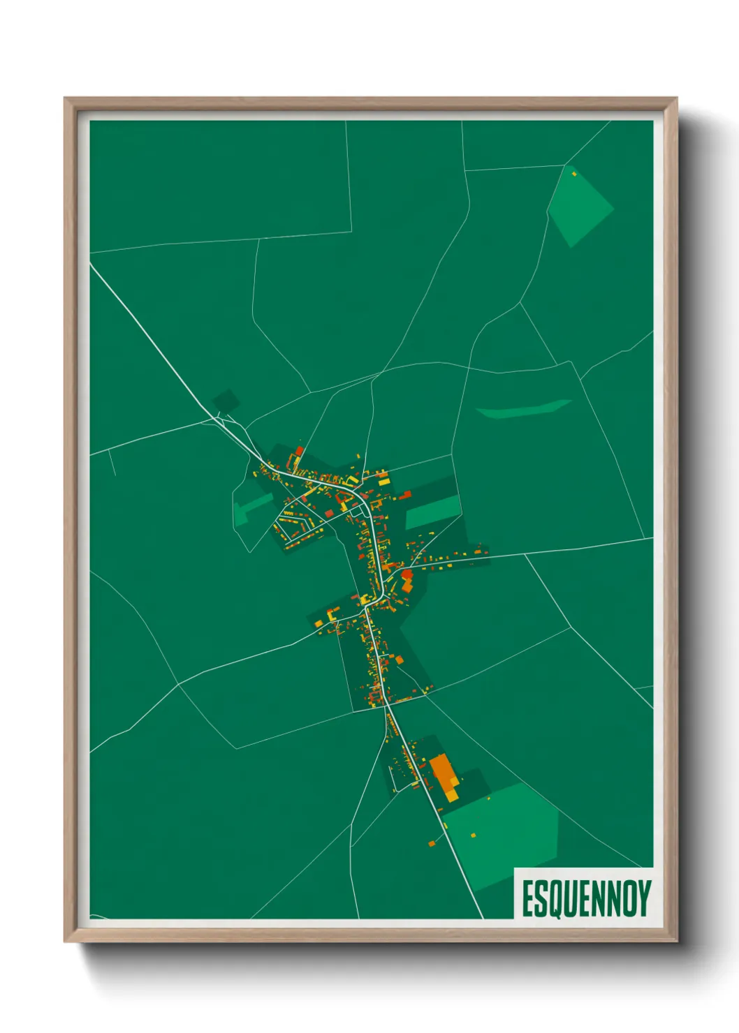 Une affiche de carte sur Esquennoy