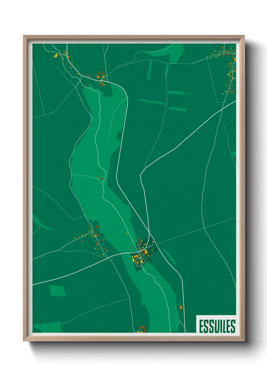 Une affiche de carte sur Essuiles