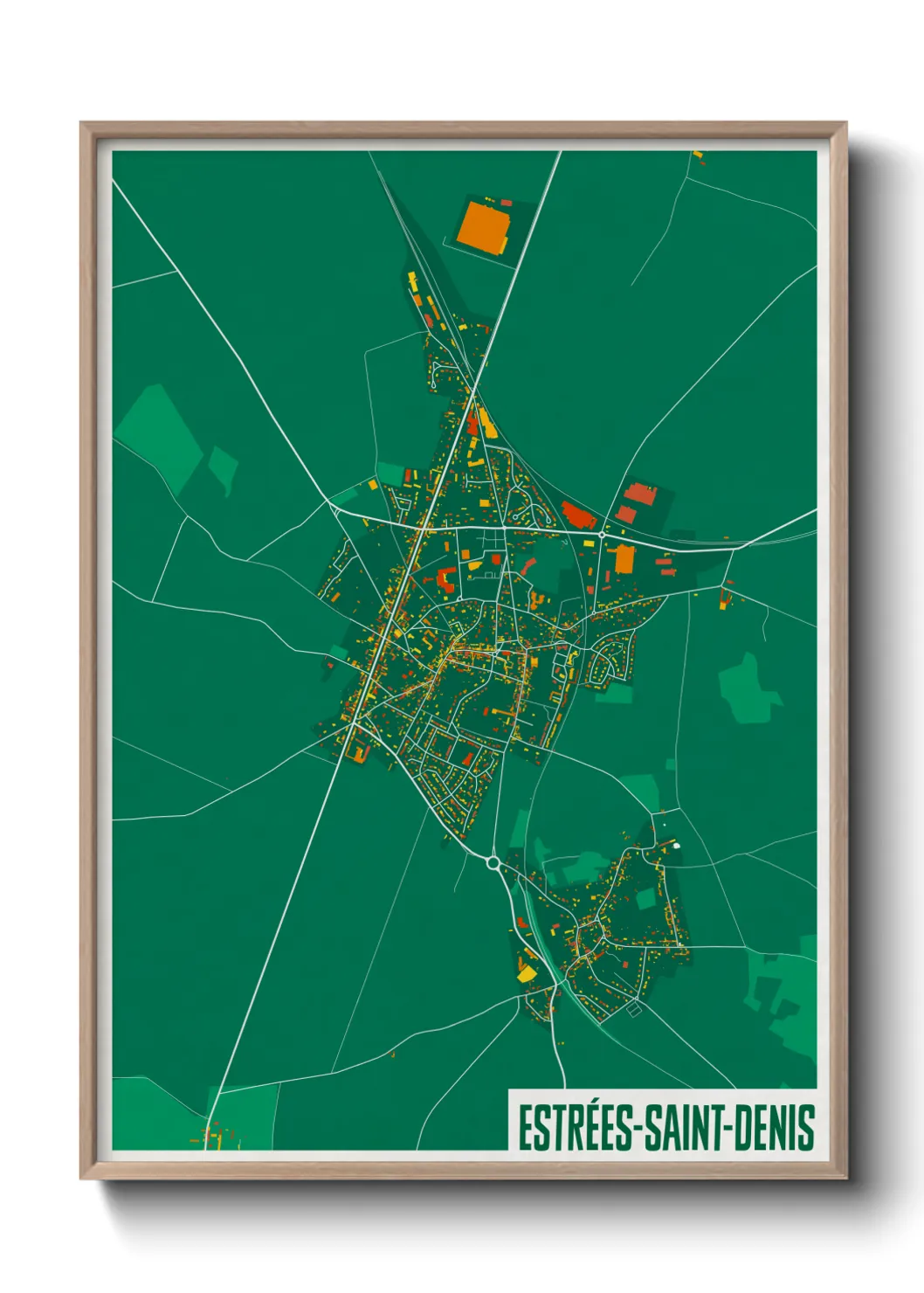 Une affiche de carte sur Estrées-Saint-Denis