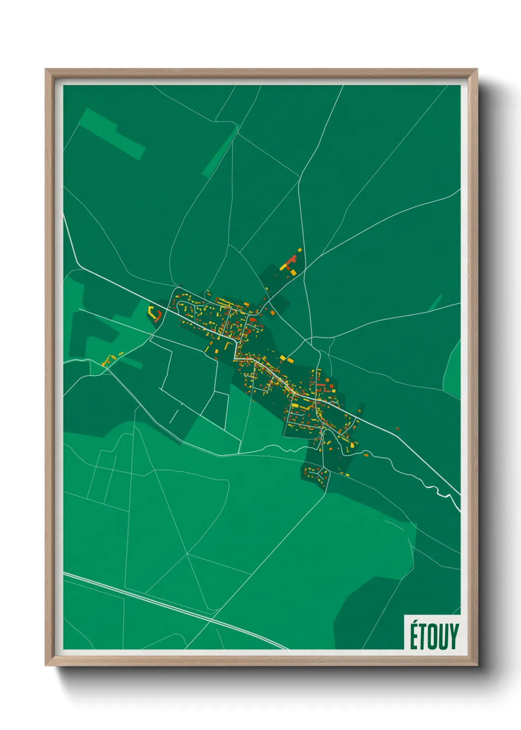 Une affiche de carte sur Étouy