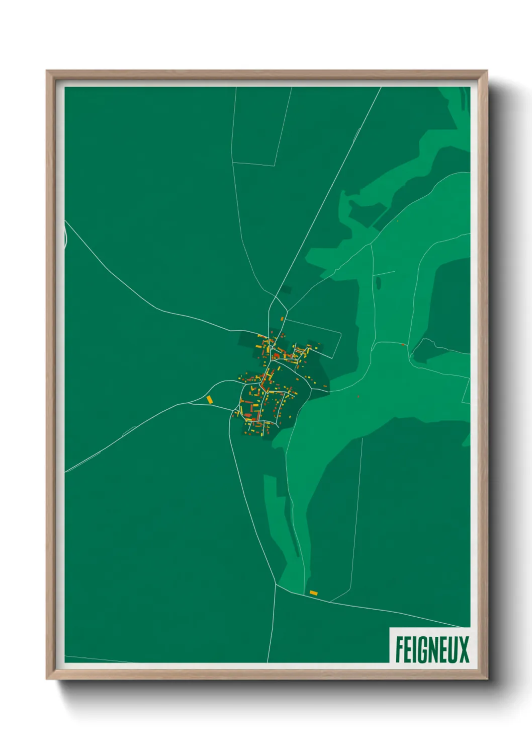 Une affiche de carte sur Feigneux