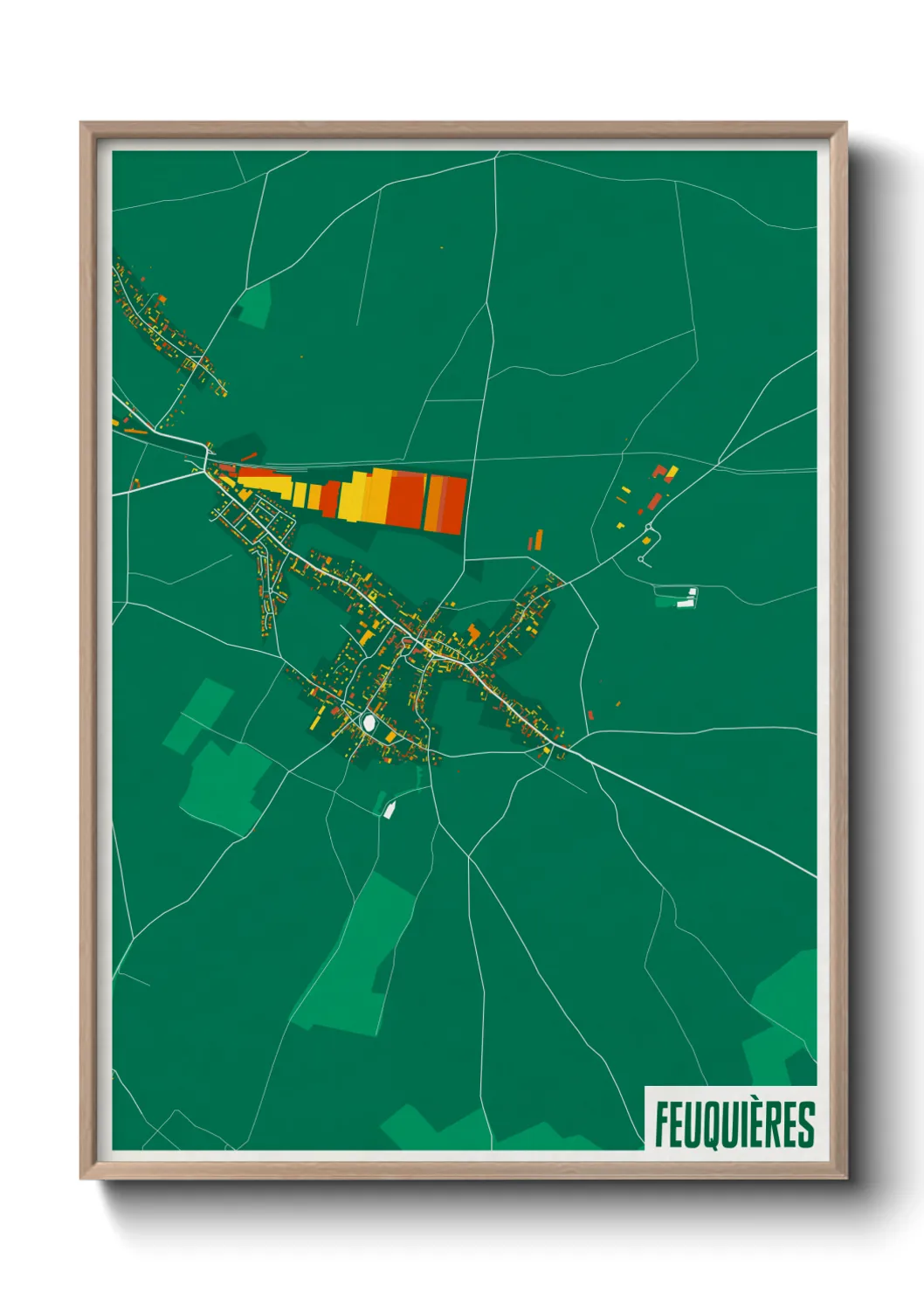 Une affiche de carte sur Feuquières