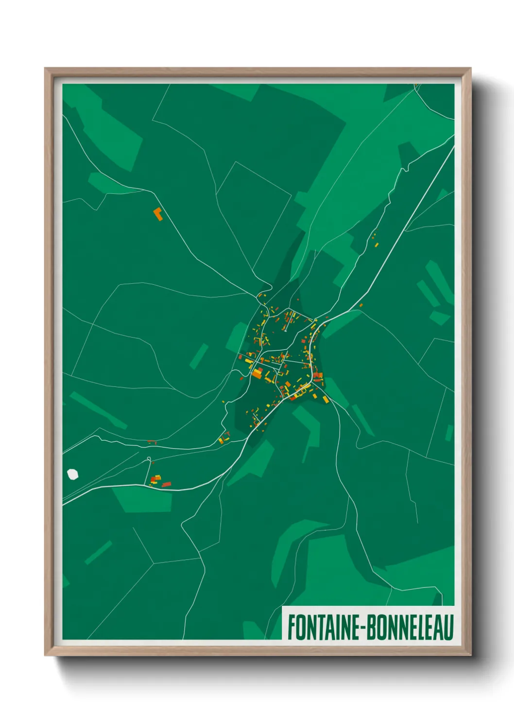 Une affiche de carte sur Fontaine-Bonneleau