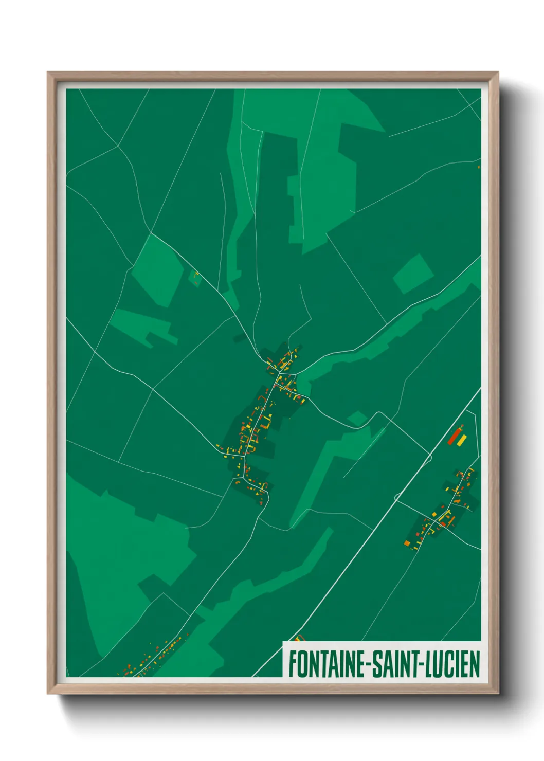 Une affiche de carte sur Fontaine-Saint-Lucien