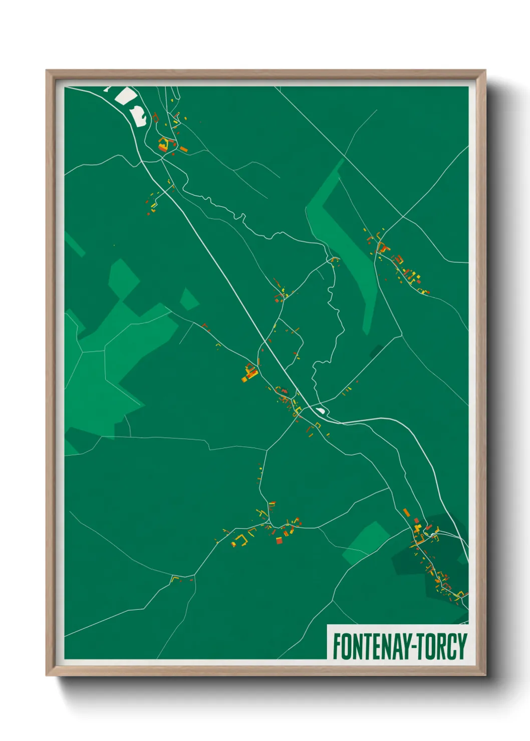 Une affiche de carte sur Fontenay-Torcy