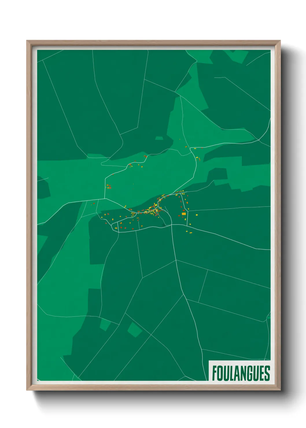 Une affiche de carte sur Foulangues