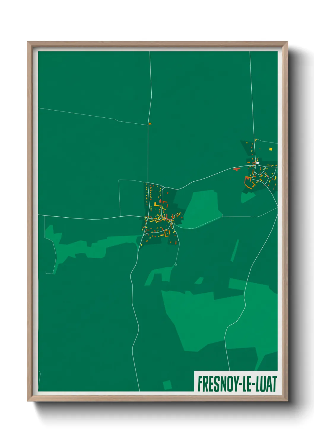 Une affiche de carte sur Fresnoy-le-Luat
