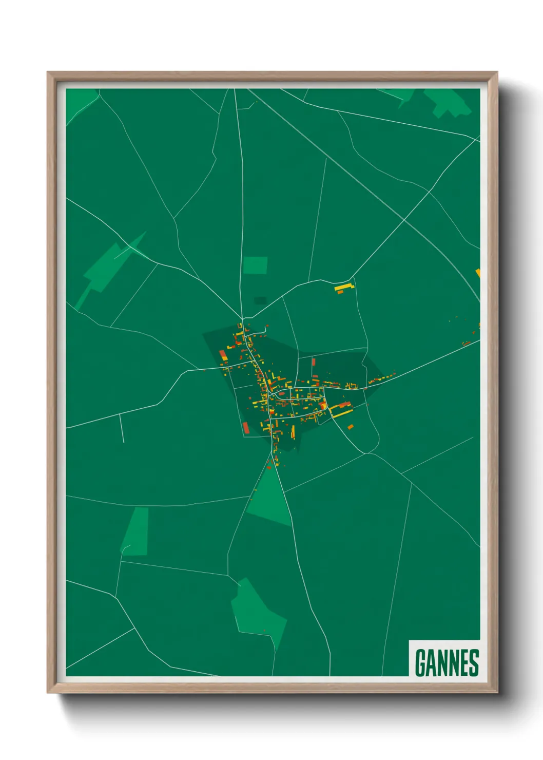 Une affiche de carte sur Gannes
