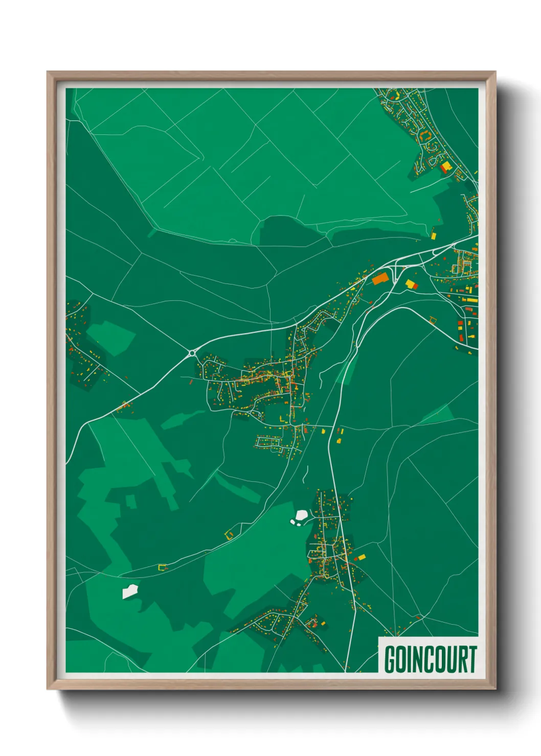 Une affiche de carte sur Goincourt