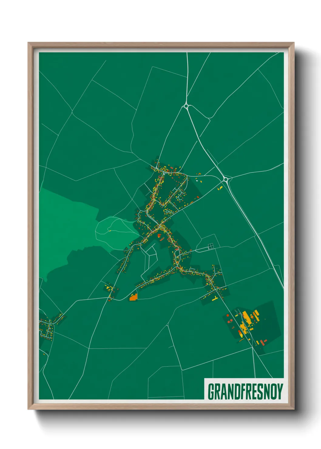 Une affiche de carte sur Grandfresnoy