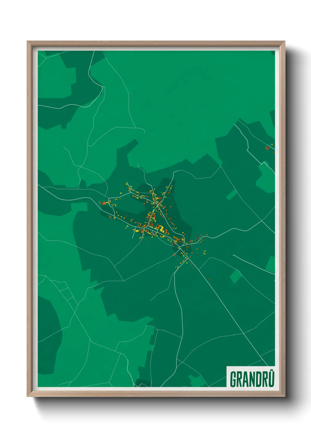 Une affiche de carte sur Grandrû