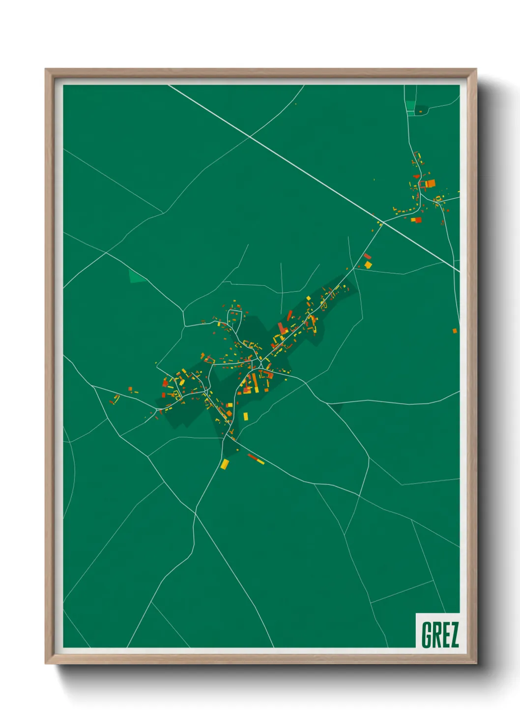 Une affiche de carte sur Grez