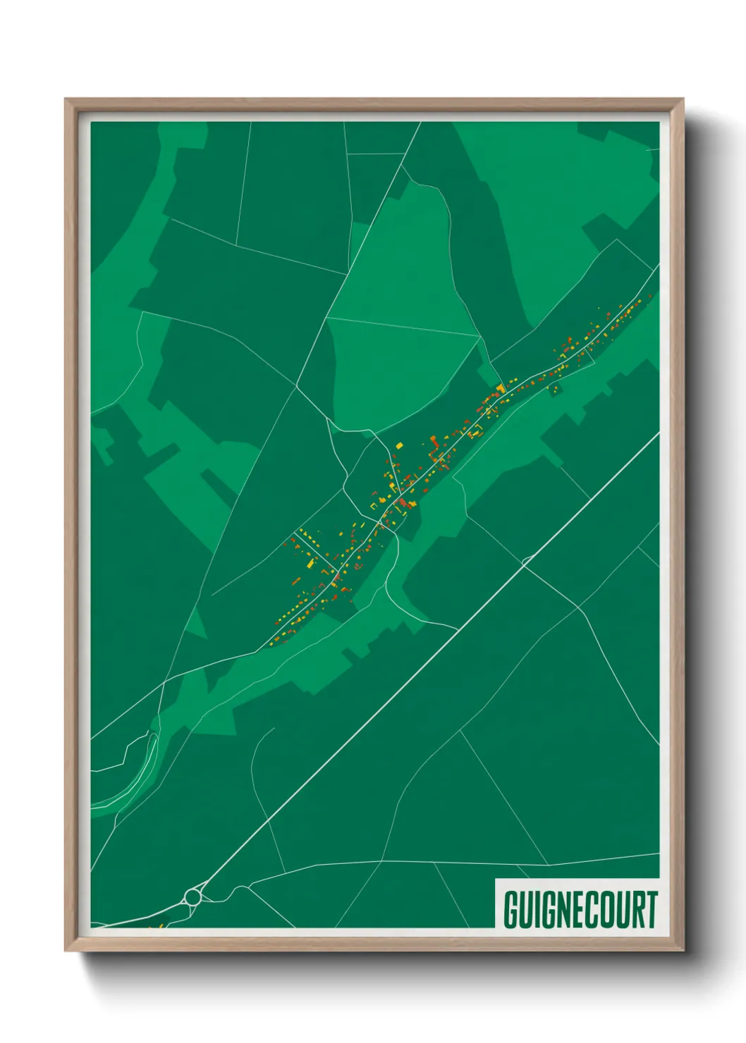 Une affiche de carte sur Guignecourt