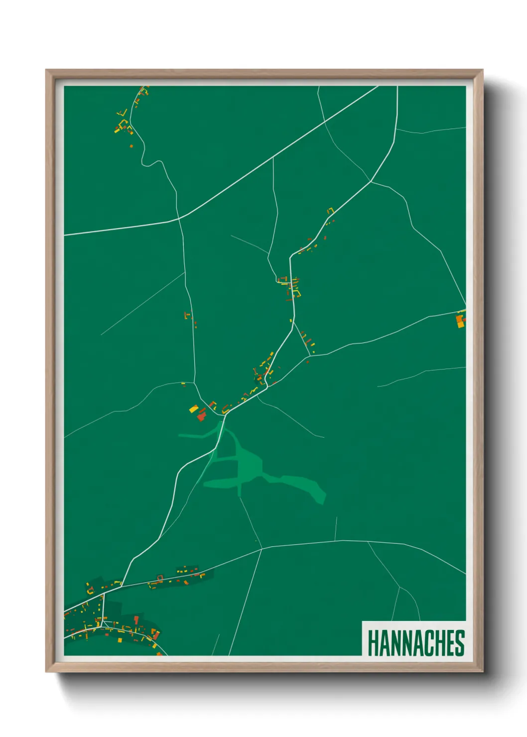 Une affiche de carte sur Hannaches