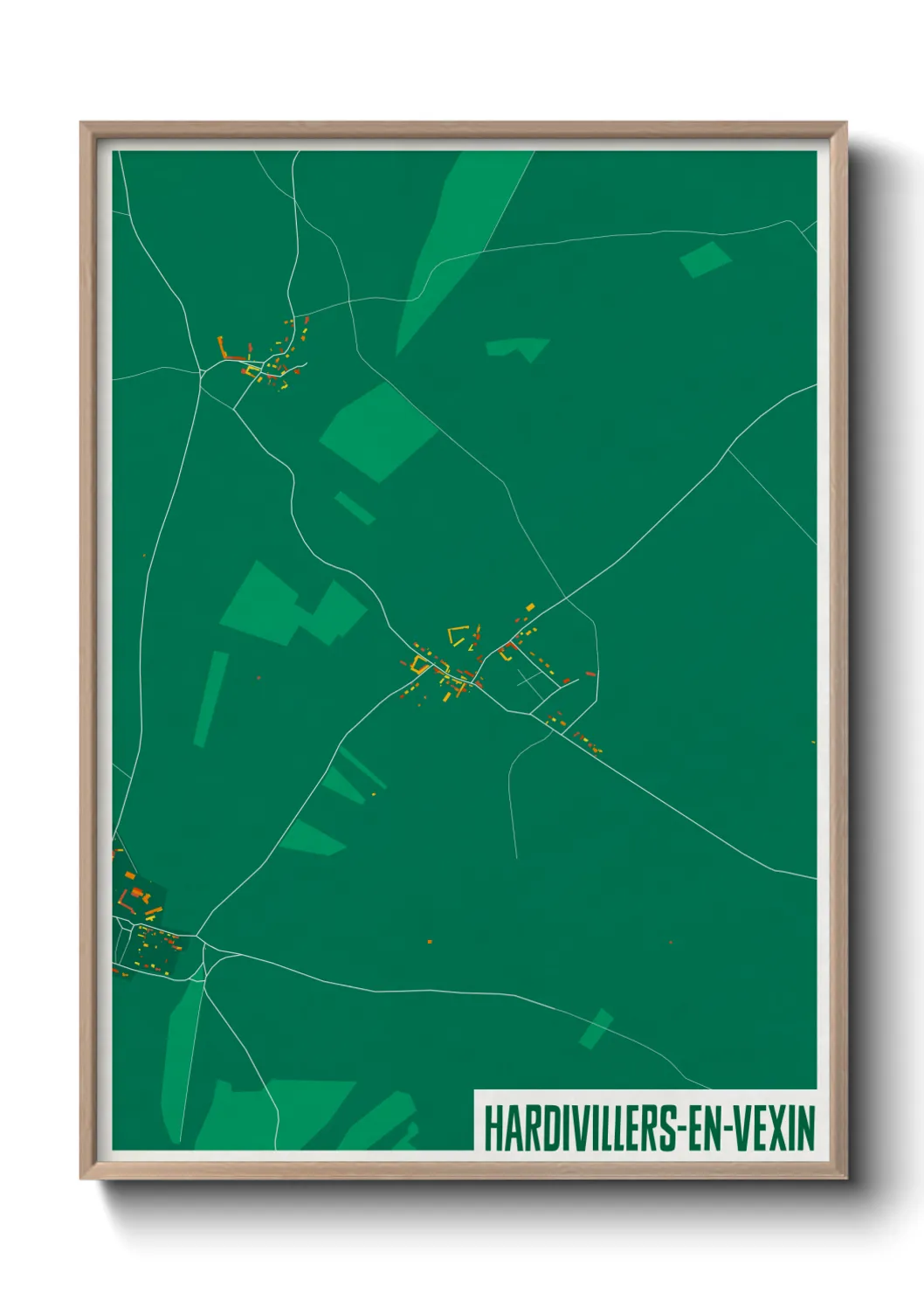 Une affiche de carte sur Hardivillers-en-Vexin