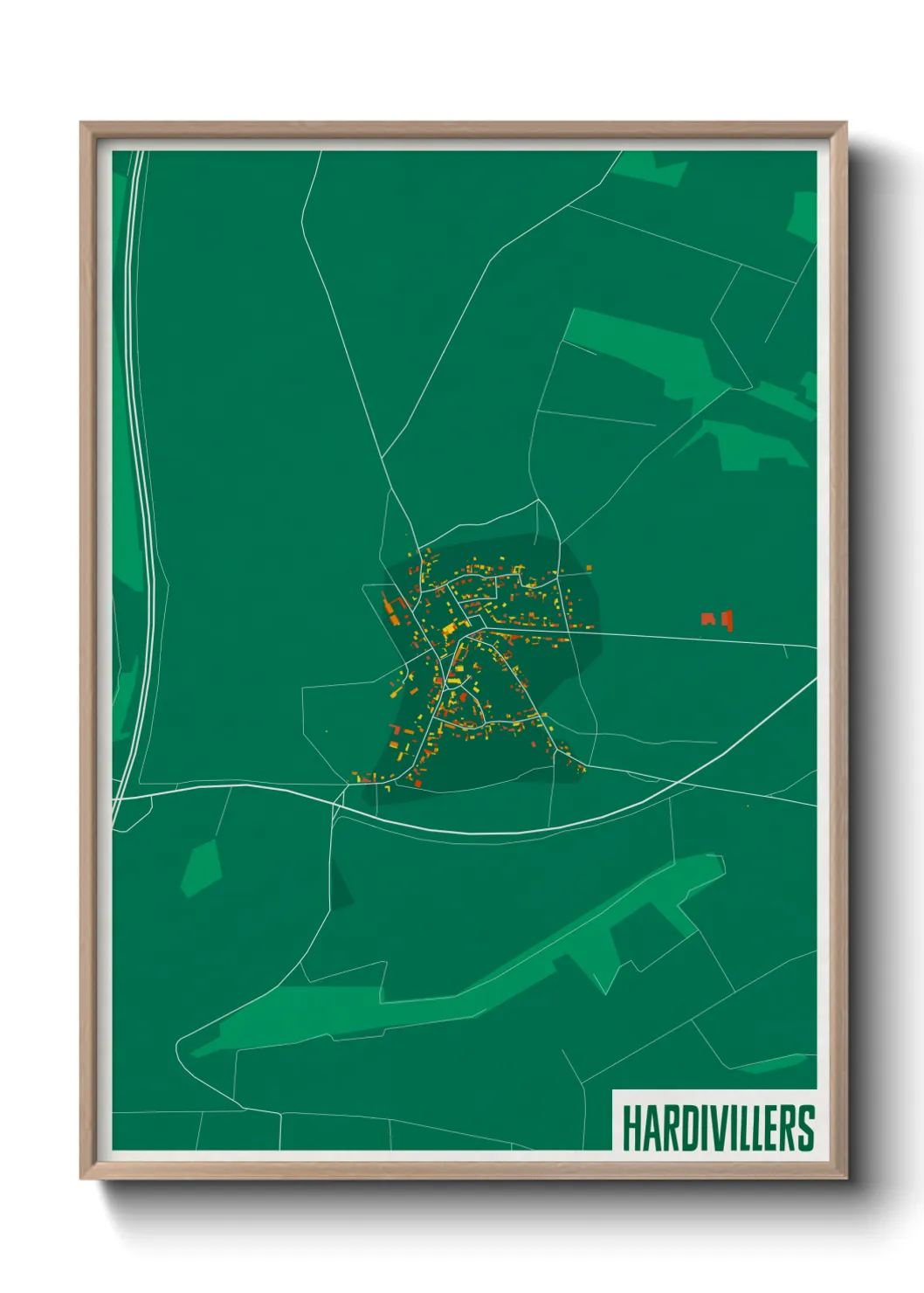Une affiche de carte sur Hardivillers