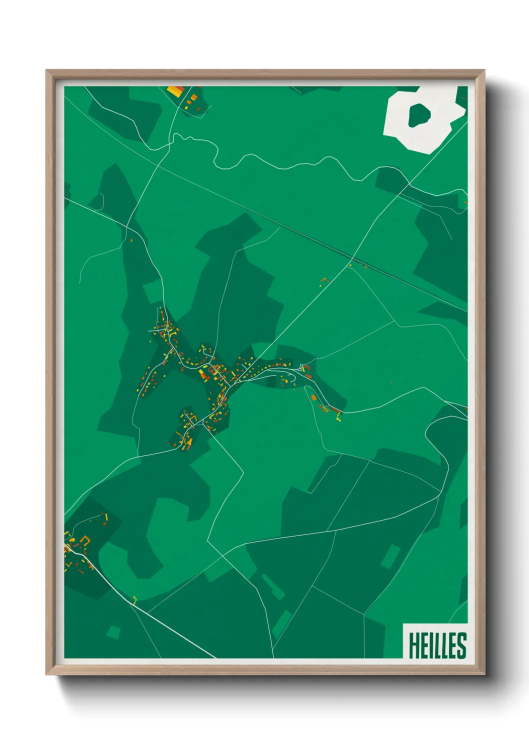 Une affiche de carte sur Heilles