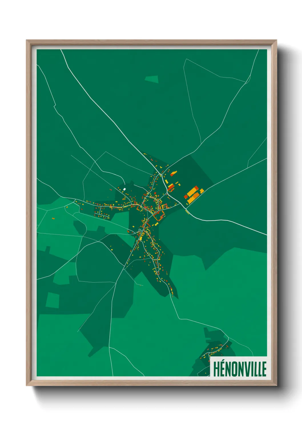 Une affiche de carte sur Hénonville