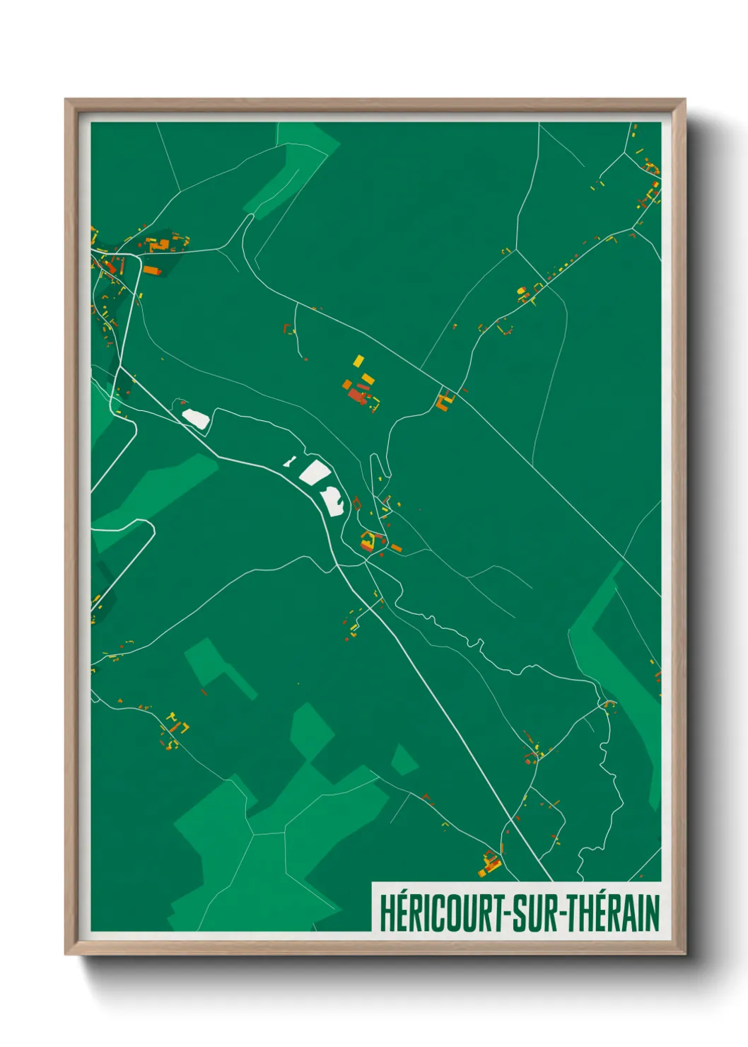 Une affiche de carte sur Héricourt-sur-Thérain