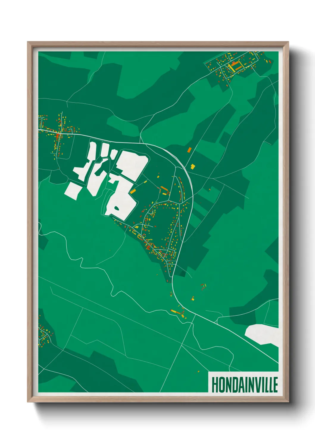 Une affiche de carte sur Hondainville