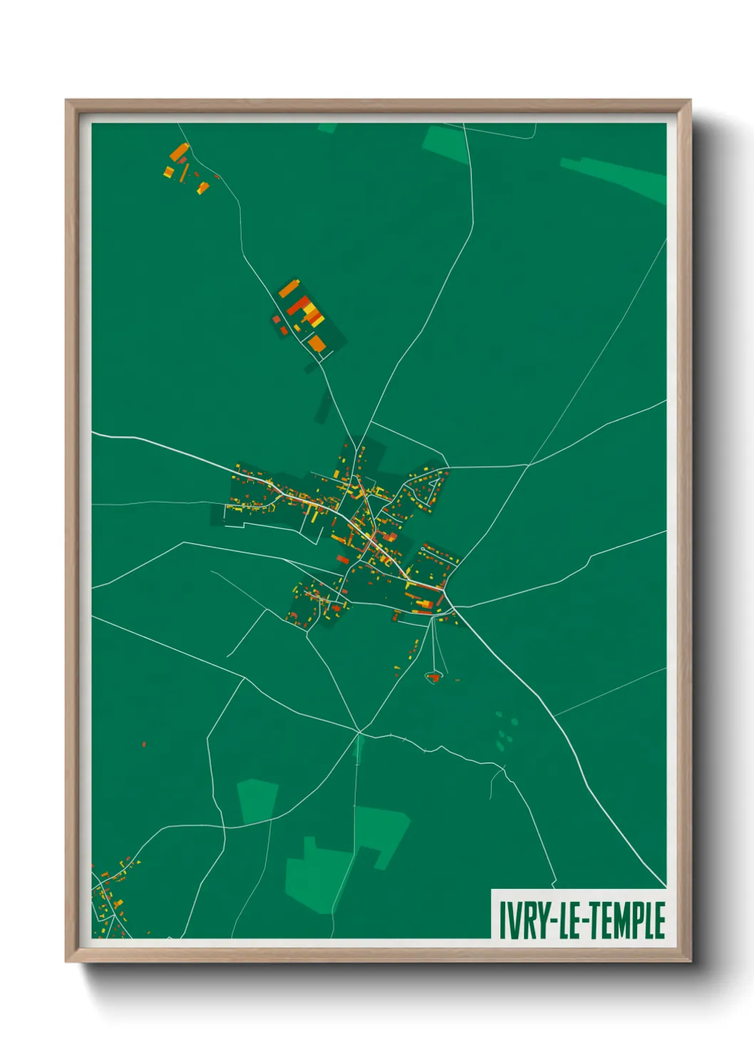 Une affiche de carte sur Ivry-le-Temple