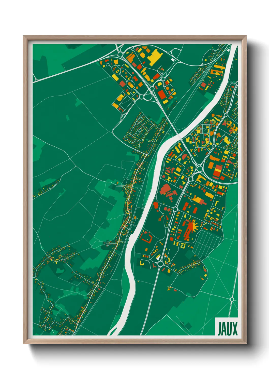 Une affiche de carte sur Jaux