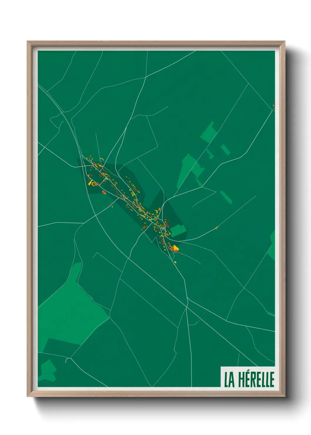 Une affiche de carte sur La Hérelle