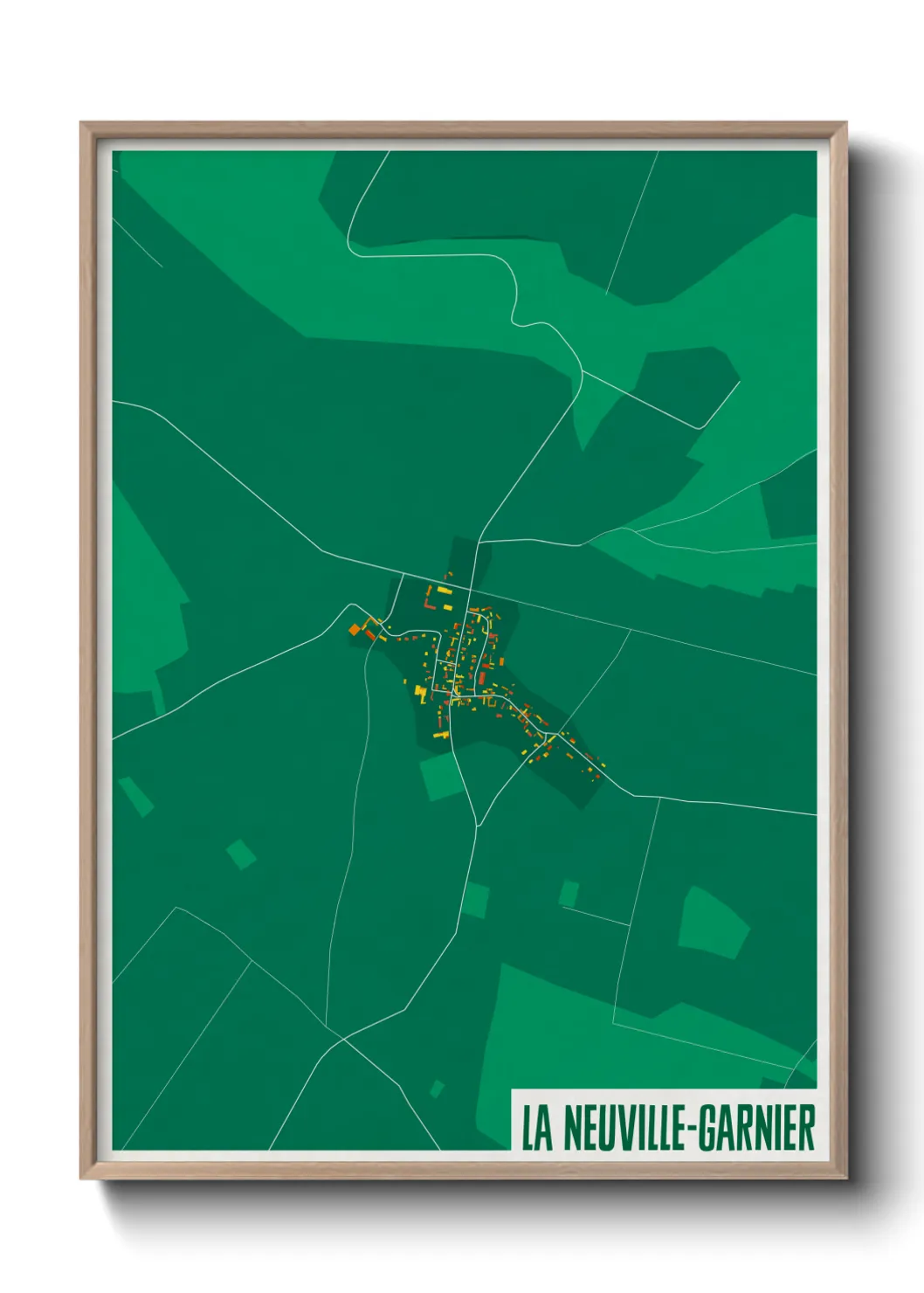 Une affiche de carte sur La Neuville-Garnier