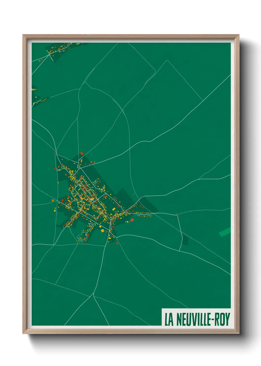 Une affiche de carte sur La Neuville-Roy