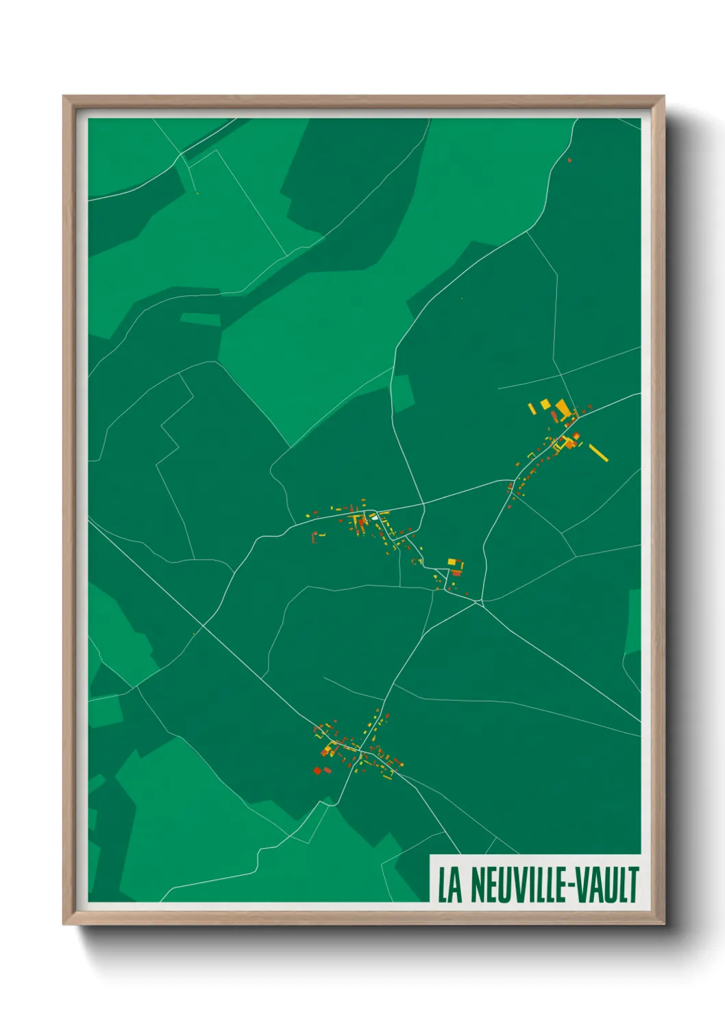 Une affiche de carte sur La Neuville-Vault