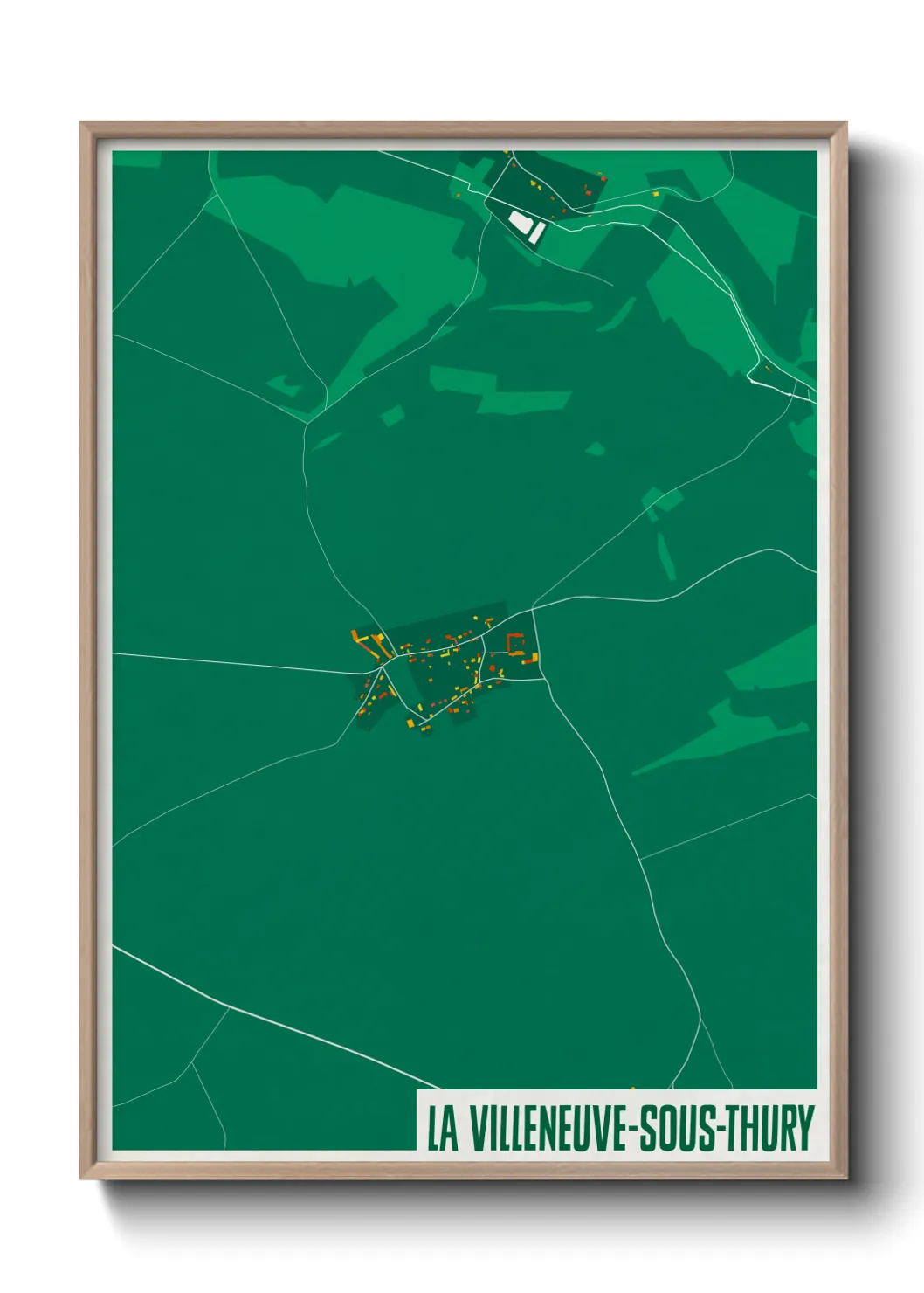 Une affiche de carte sur La Villeneuve-sous-Thury