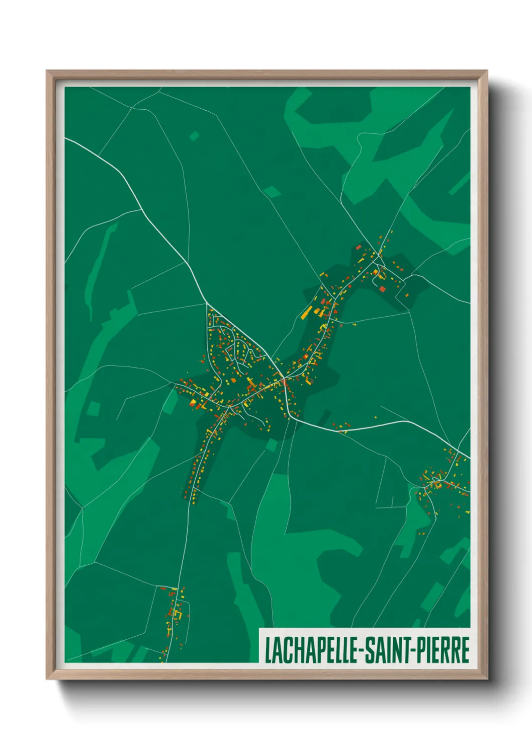 Une affiche de carte sur Lachapelle-Saint-Pierre
