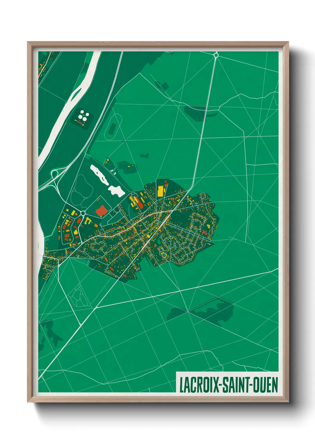Une affiche de carte sur Lacroix-Saint-Ouen