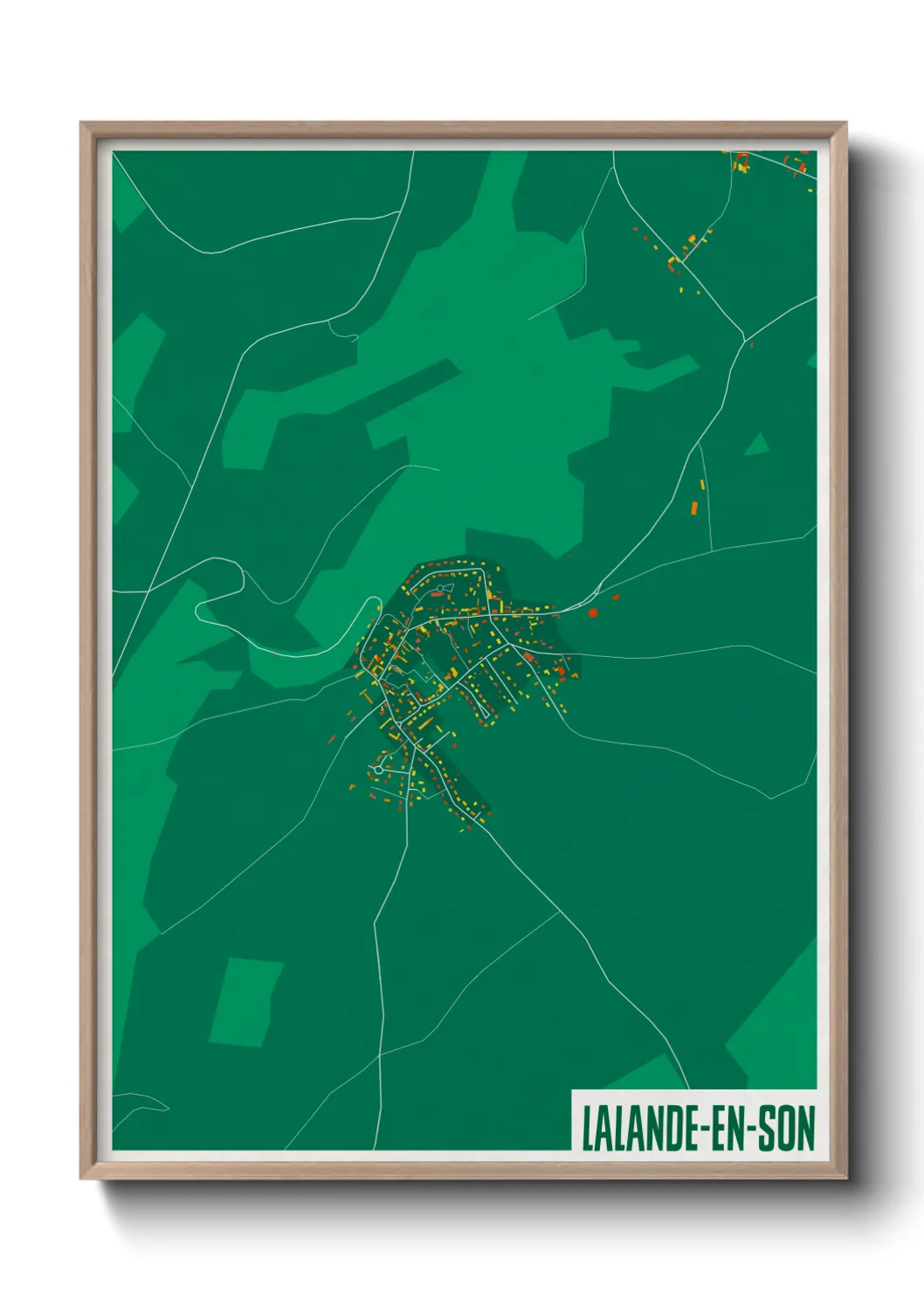 Une affiche de carte sur Lalande-en-Son