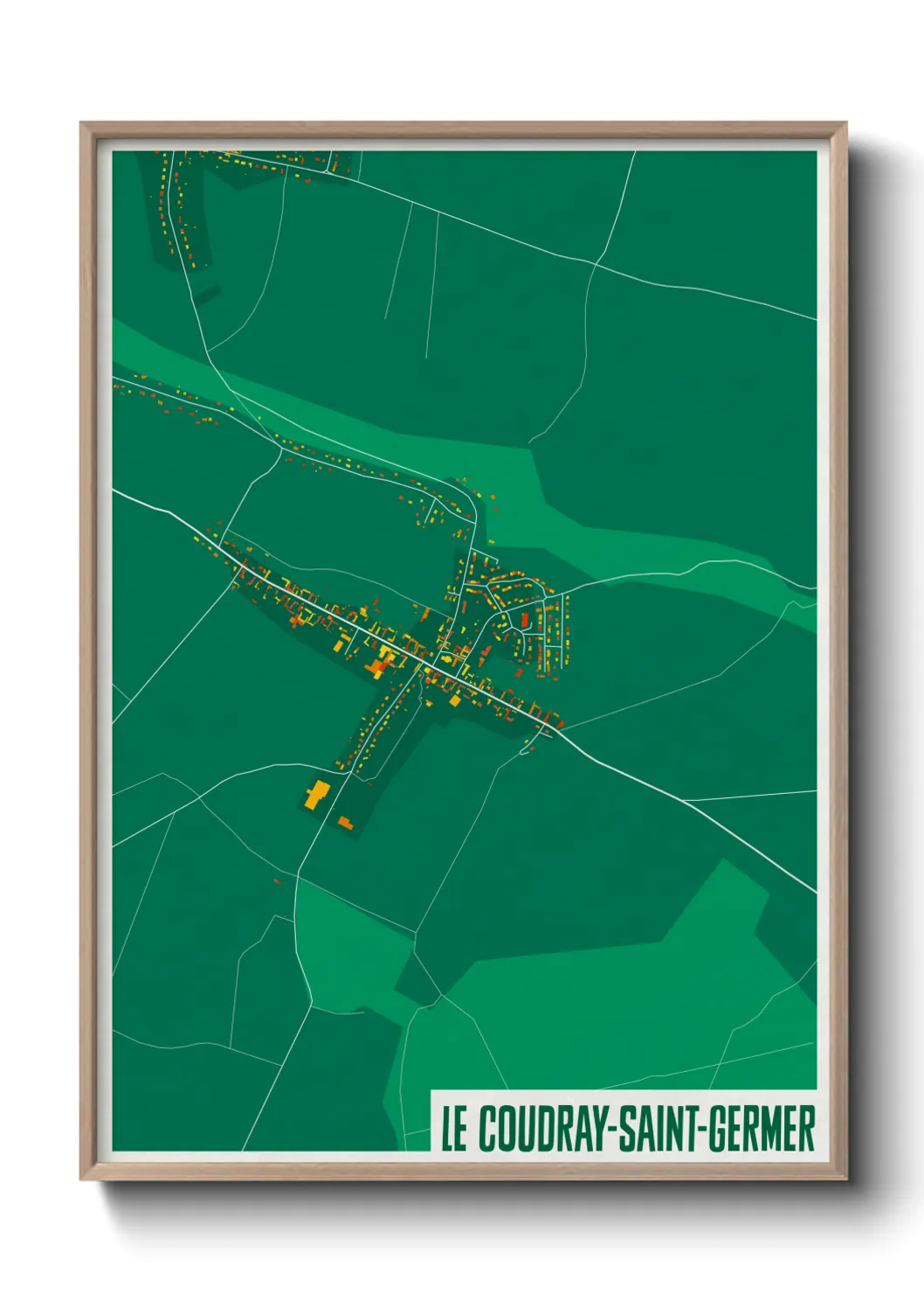 Une affiche de carte sur Le Coudray-Saint-Germer