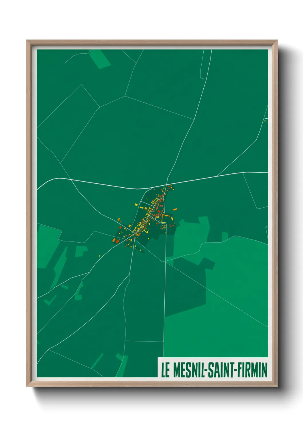 Une affiche de carte sur Le Mesnil-Saint-Firmin