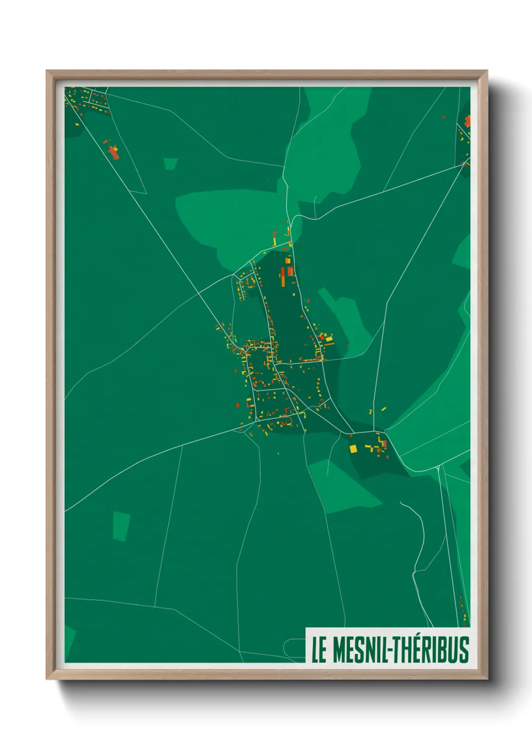 Une affiche de carte sur Le Mesnil-Théribus