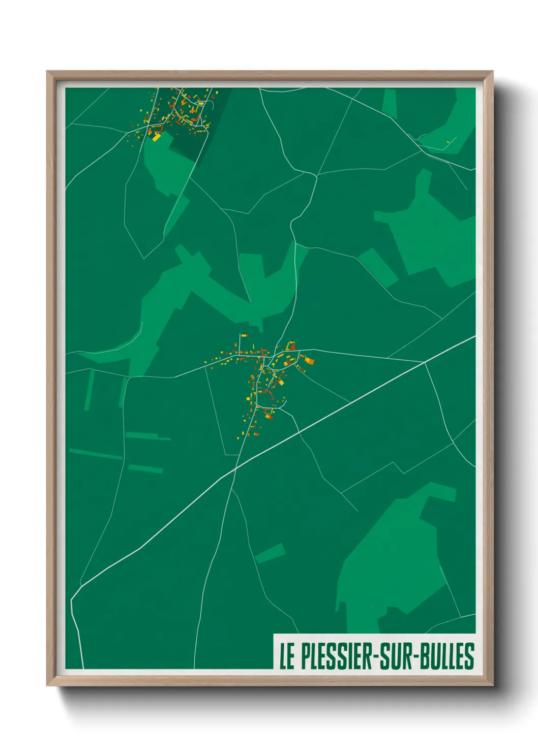 Une affiche de carte sur Le Plessier-sur-Bulles