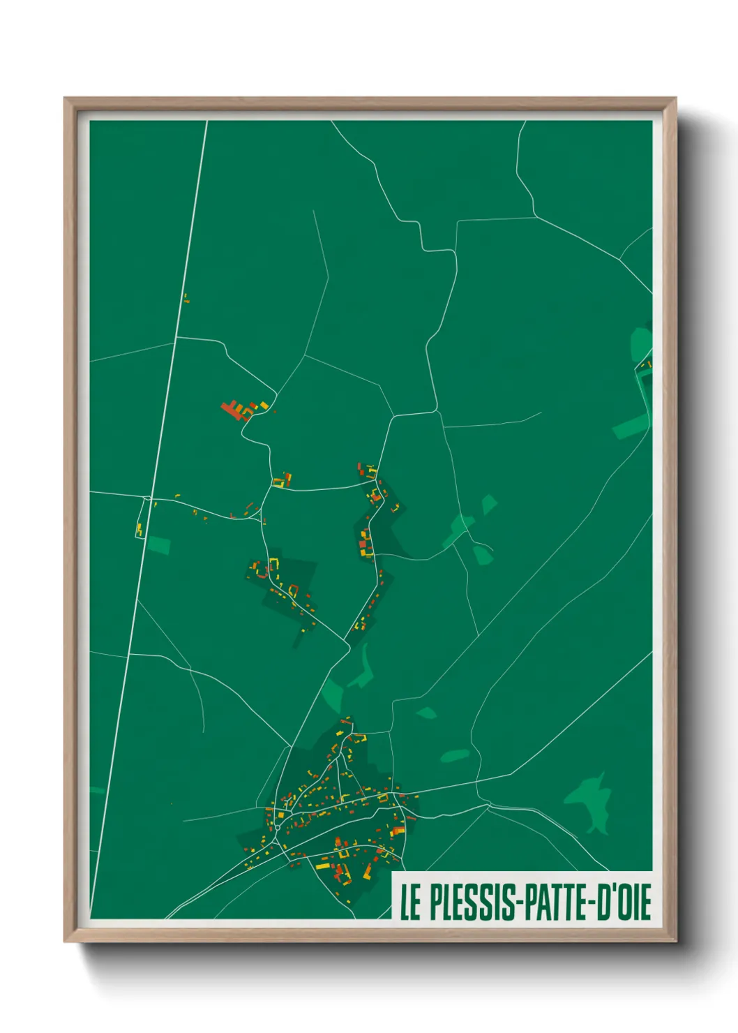 Une affiche de carte sur Le Plessis-Patte-d'Oie