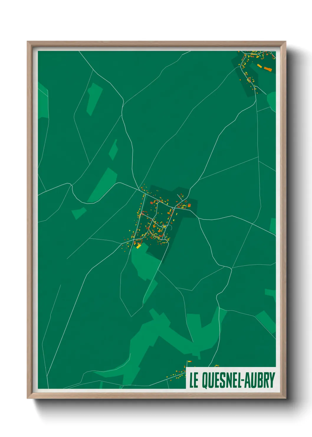 Une affiche de carte sur Le Quesnel-Aubry