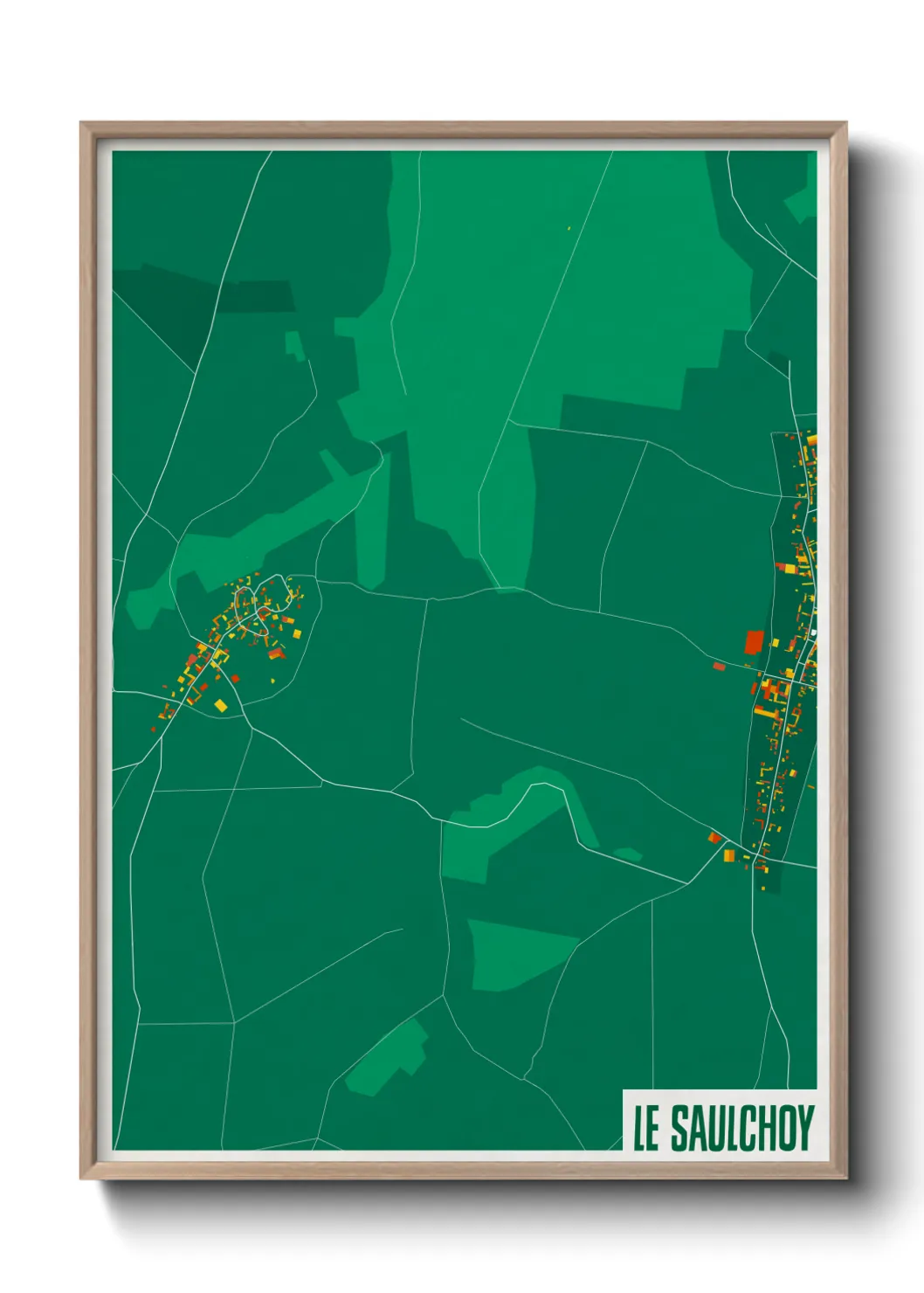 Une affiche de carte sur Le Saulchoy