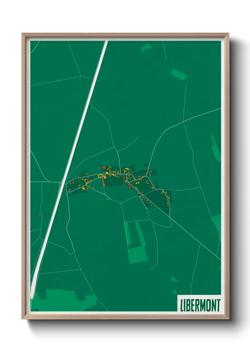 Une affiche de carte sur Libermont