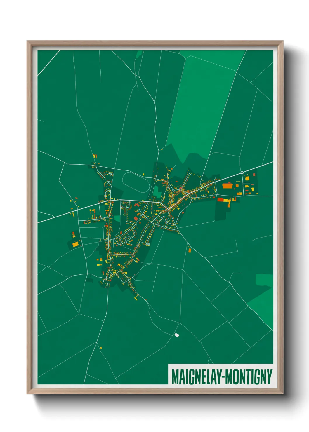 Une affiche de carte sur Maignelay-Montigny