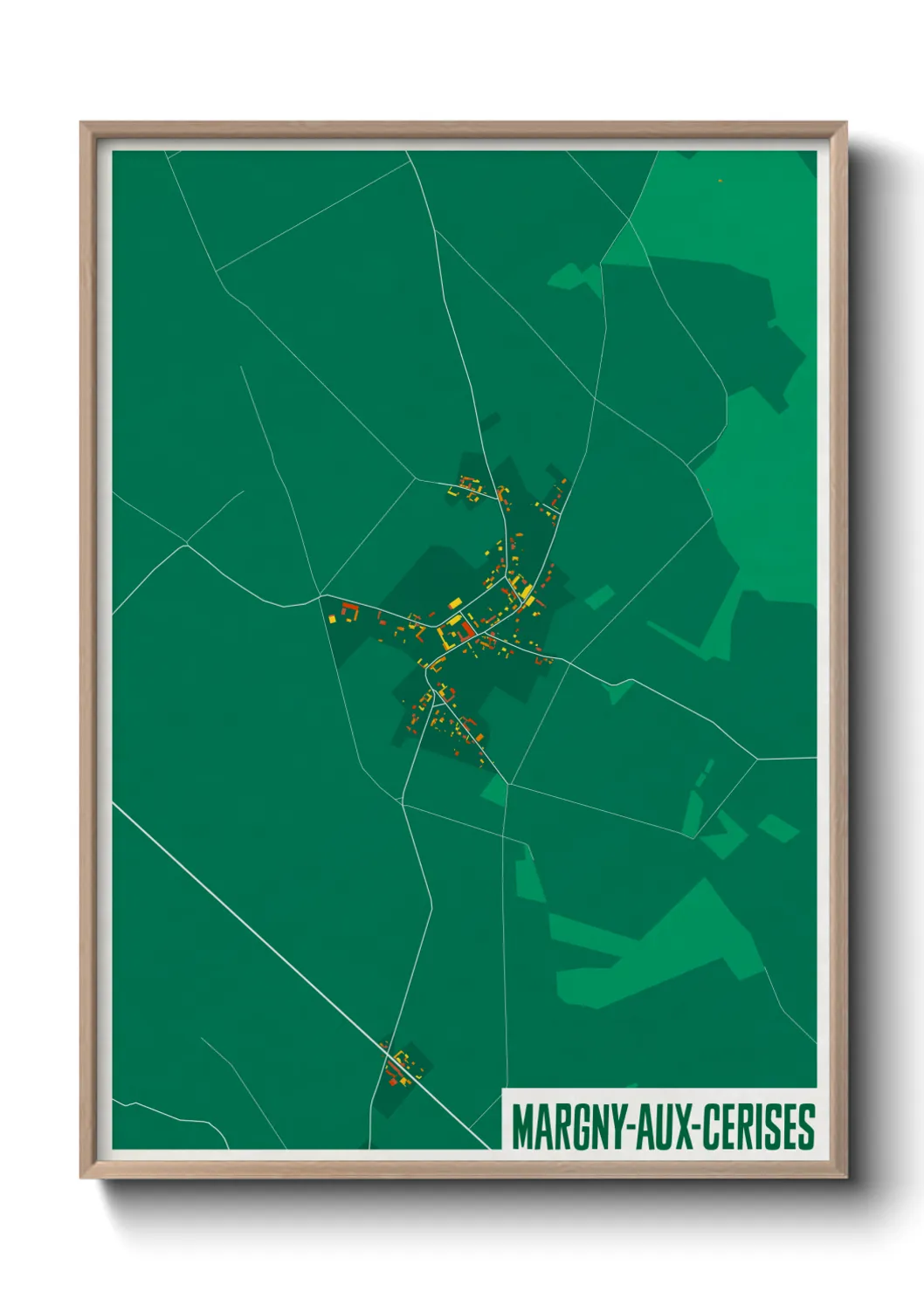 Une affiche de carte sur Margny-aux-Cerises