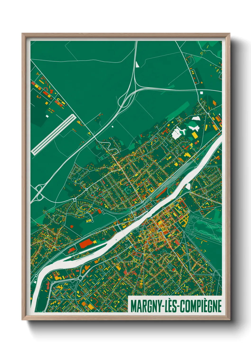 Une affiche de carte sur Margny-lès-Compiègne