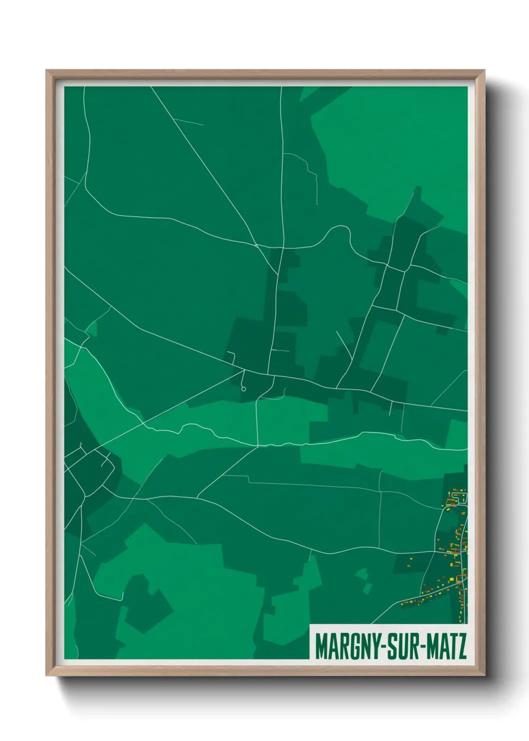 Une affiche de carte sur Margny-sur-Matz