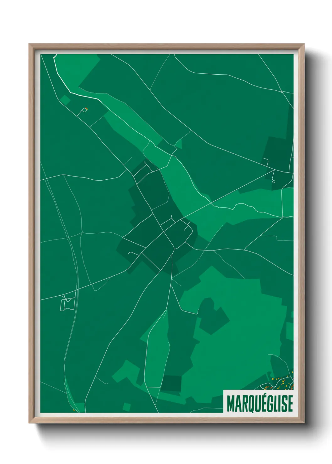 Une affiche de carte sur Marquéglise