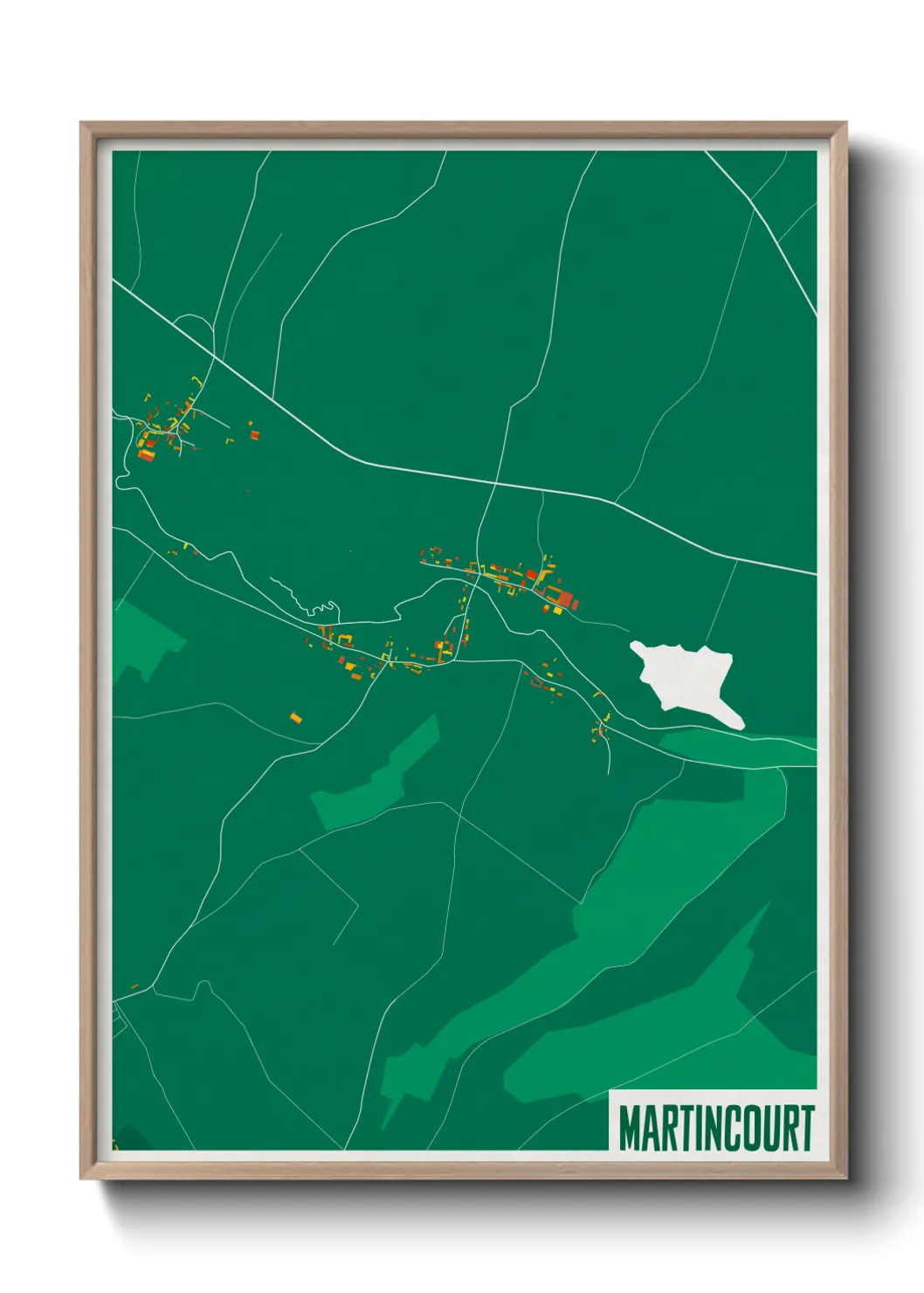 Une affiche de carte sur Martincourt