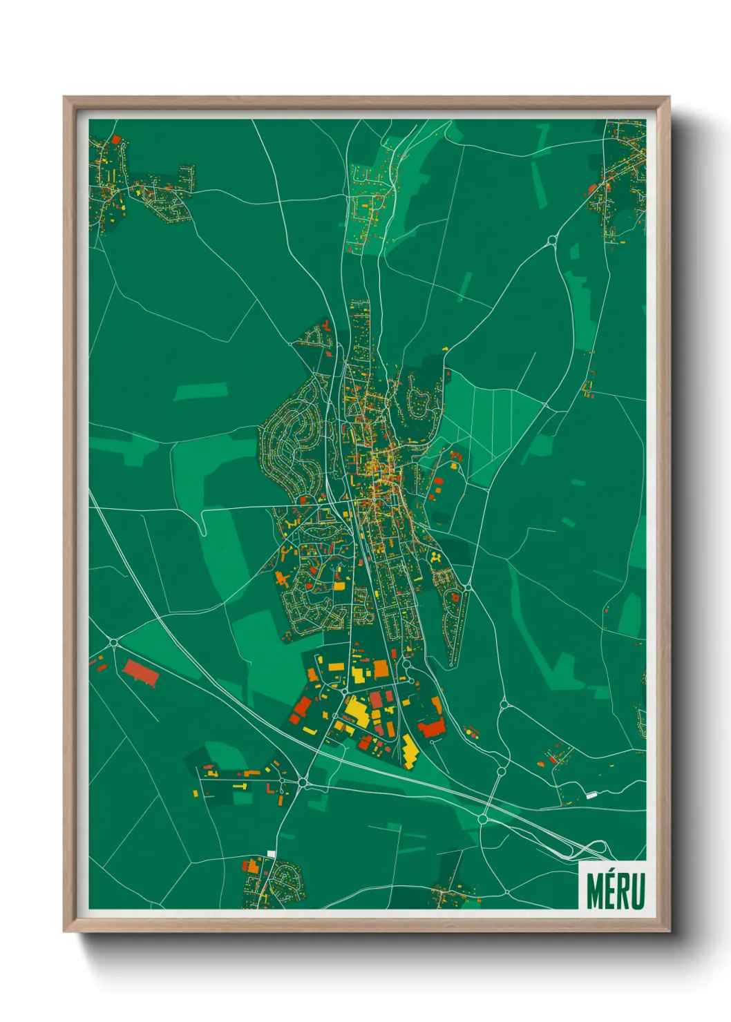Une affiche de carte sur Méru